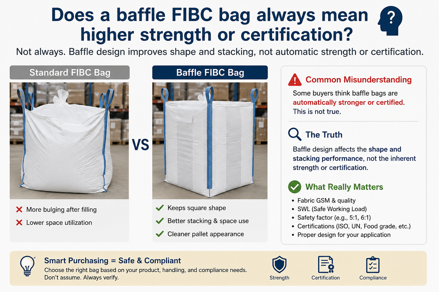 baffle FIBC bag certification and safety